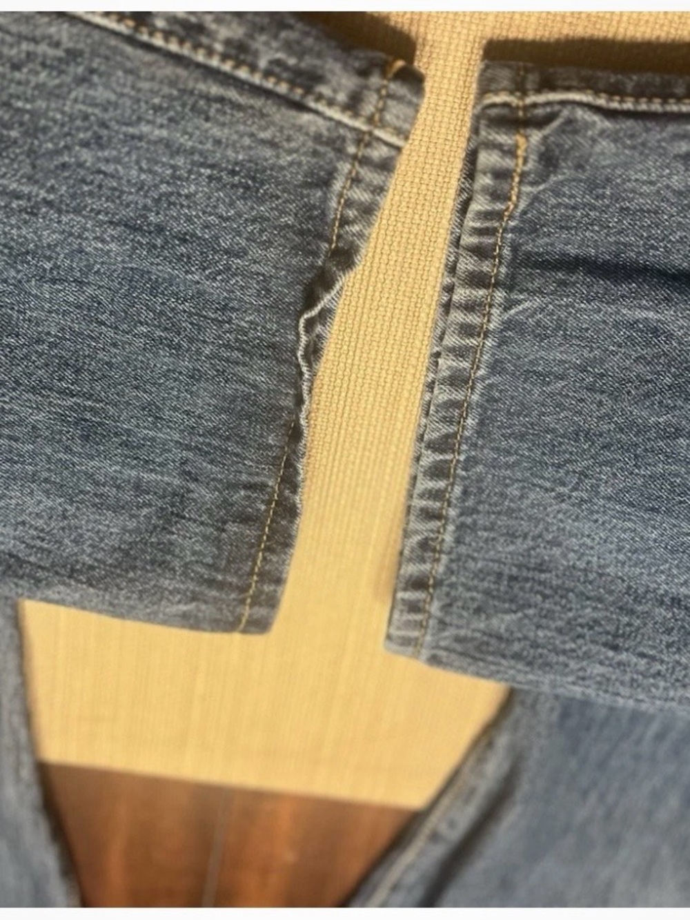 Levi's Men's Straight Jeans in Blue with Tan Stitching - Picture 7 of 10